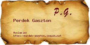 Perdek Gaszton névjegykártya